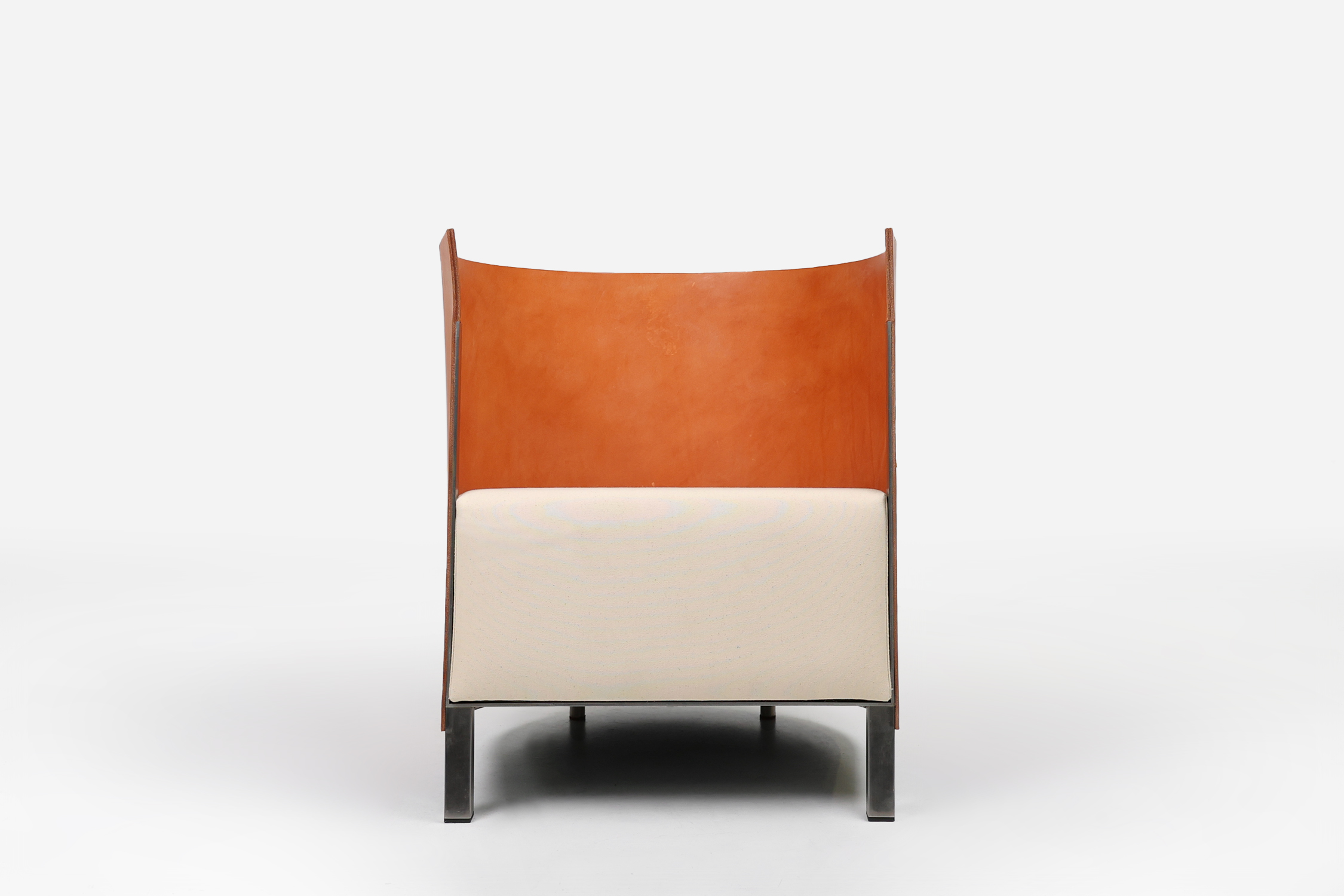 Maarten van Severen S88 easy chair in saddle leather and steel, Belgium 1988thumbnail